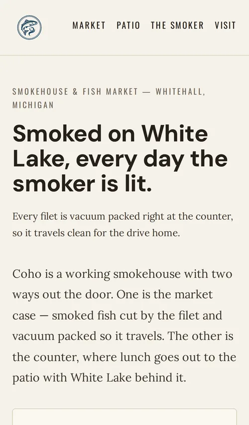 The same site on a phone